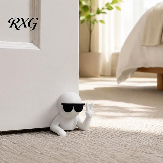 Funny Villain Door Wedge Doorstop with Cool And V-sign Gesture, 3D Printed Doorstop, Decorative Stopper for Bedroom Office Living Room Innovative