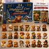 Highland Cow Magic Advent Calendar, Cute Scottish Long Hair Cow Ornament, Christmas Countdown Blind Box