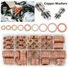 200pcs Copper Washer Gasket Set - Assorted Flat Ring Seal Kit for Auto Repairs, Oil Drain Plug, Automotive O-Ring Assortment