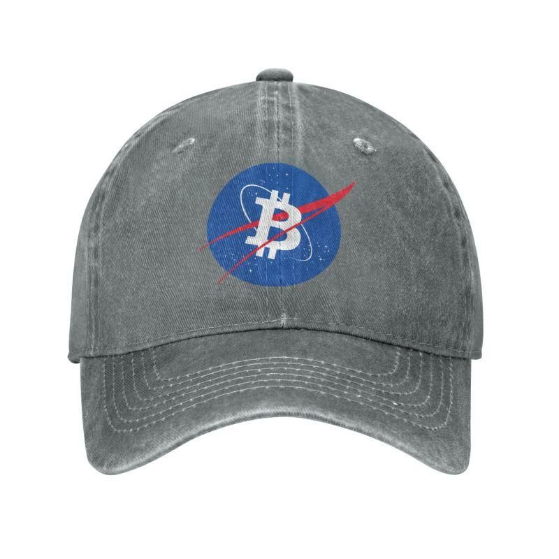 Панк-хлопок Bitcoin Space Moon Бейсболка для женщин Унисекс Регулируемая BTC Crypto Coins Dad Hat Защита от солнца