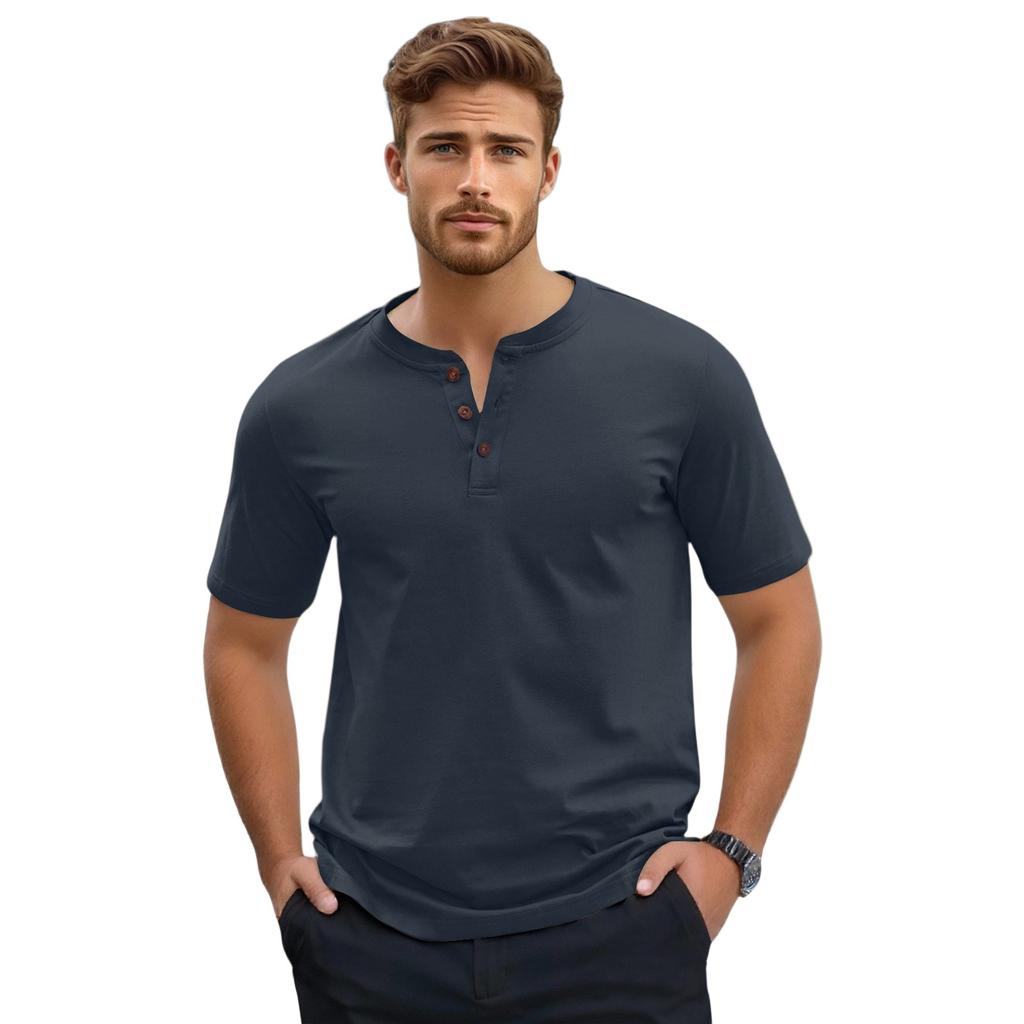 Мужская футболка с коротким рукавом на пуговицах