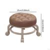 Low Roller Seat Rolling Stool Modern Sturdy PU Leather with Swivel Caster for Garage Porch
