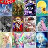 Diamond Painting Elves and Dragons Full Square Round Diamond Embroidery Animal Country Garden Diamond Mosaic Rhinestone Kit Decor for Home