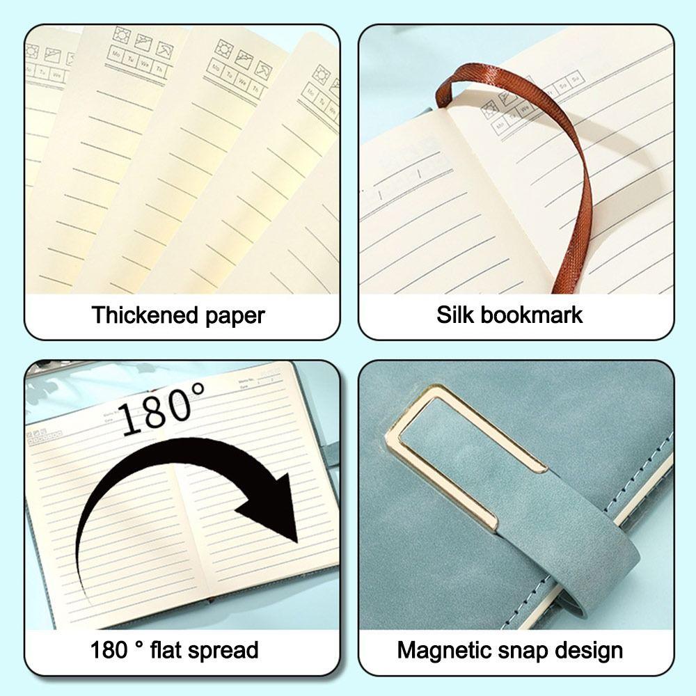 A5 Size A5 Notebook Horizontal Line Loose-Leaf Book New Leather Notebook