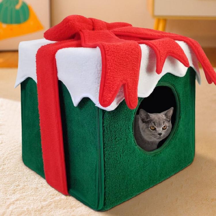 Рождественская Кошачья Пещера Котенка Дом для Кошек Рождественские Домики для Кошек для Помещения