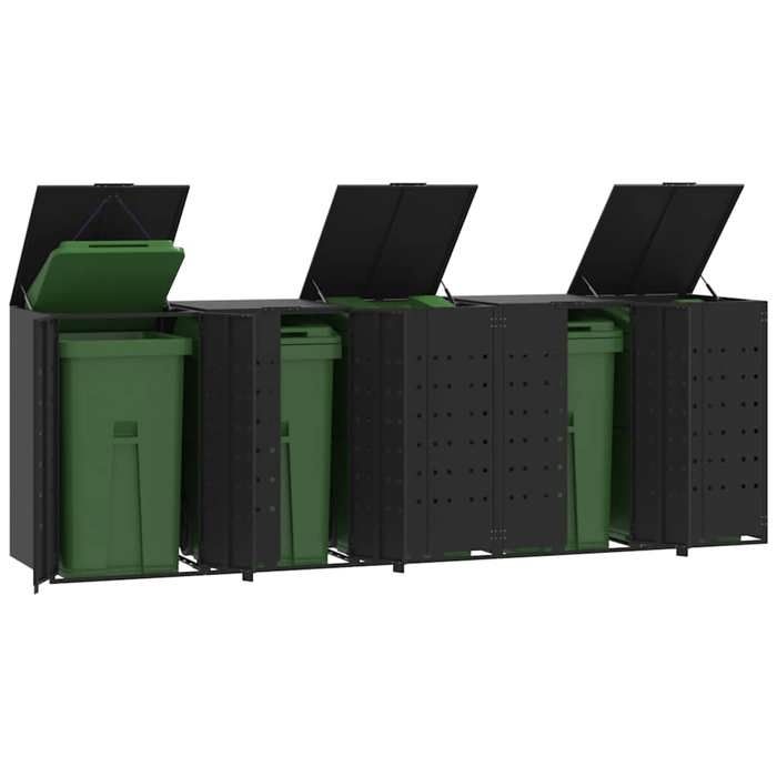 VidaXL Wheeled Storage for Bins for 5 Bins Black Steel, Bin Storage, Bin Storage of 3279980