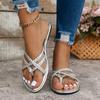 2024 Женские тапочки на плоской подошве Летние пляжные сандалии с квадратным носком Женские повседневные бохо Шлепанцы с застежкой-молнией Модные шлепанцы Большого размера 43