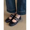 2025 New Thick-soled One-word Ballet Shoes for Women, Comfortable Soft-soled Retro Pig Nose Mary Jane Single Shoes for Women