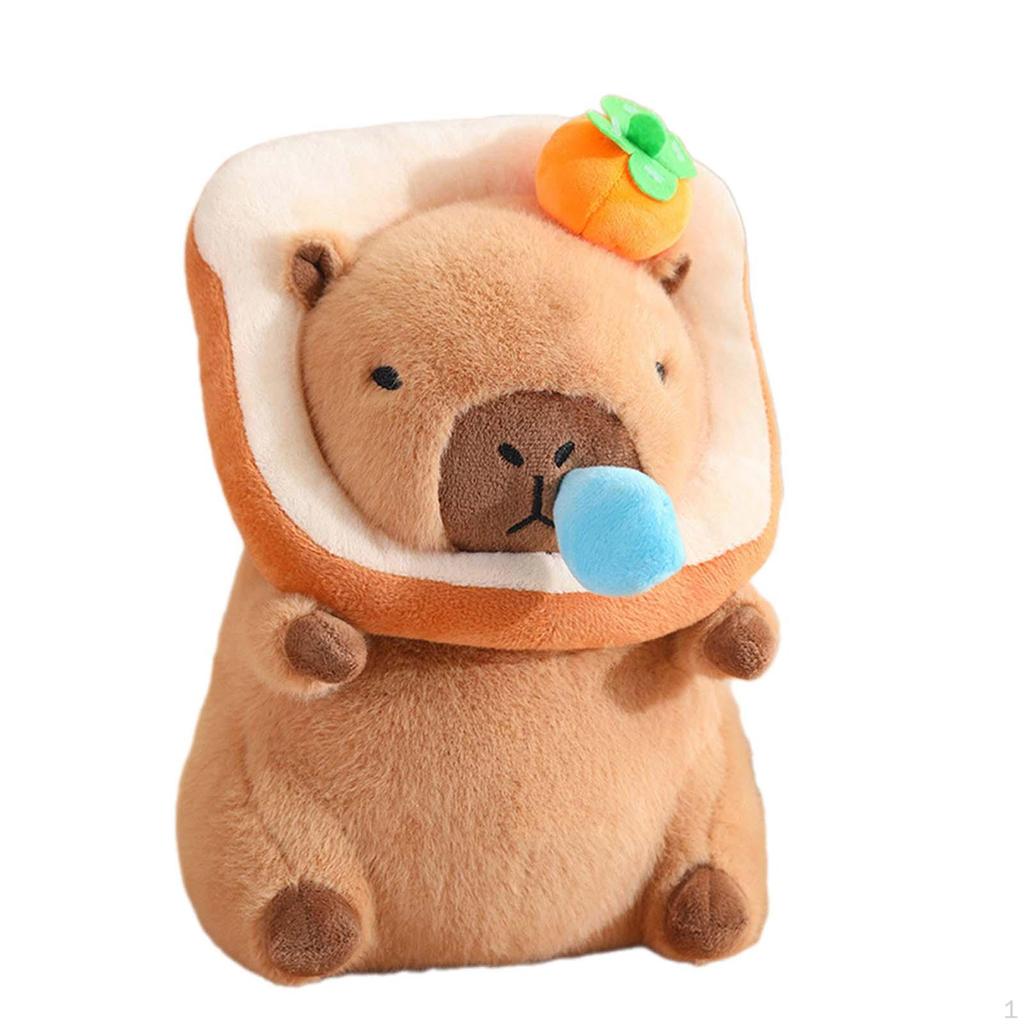 Capybara Plush Toy Stuffed with Pullable Snot Bubbles Cartoon Car Ornament