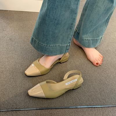 Модные женские летние новые простые однотонные сандалии баотоу, повседневные универсальные офисные сексуальные туфли-лодочки с острым носком на низком каблуке Mujer Zapatos