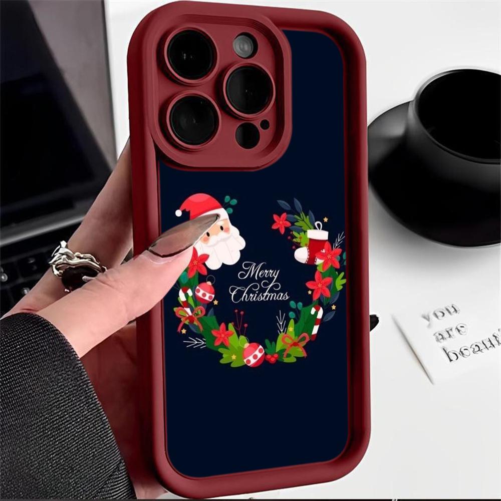 N108 Happy New Year Christmas Desig Soft Angel Eyes Phone Cases for Samsung S23 S24 Ultra S21FE A54 A34 A13 A14 A06 A24 Realme12 OPPO Shockproof Cover