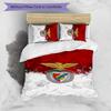 3pcs B-Benfica Design Cover Set - HD Printed Bedding with 1 Cover and 2 Pillowcases - Perfect for Home and Dorm Decor