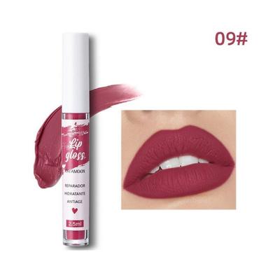 Блеск для губ Nude Matte Lip Gloss Long Lasting Velvet Lipstick Waterproof Fade-Stick Cup Women Makeup Cosmetics 12, 09 09, 1 шт.