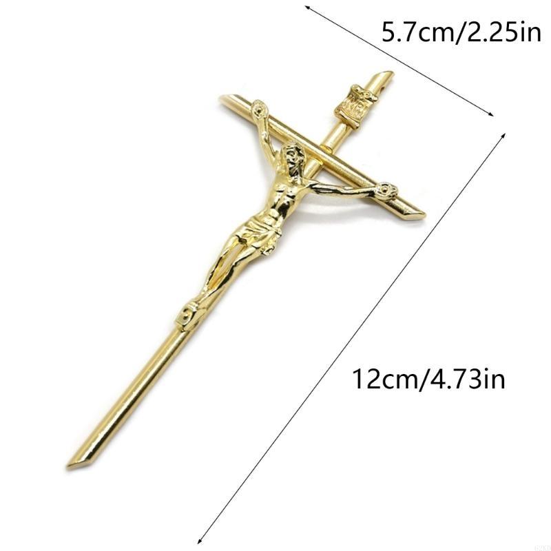 62KD 10pcs Gold Crucifix Wall Blessing Sacred Handheld Catholic Metal