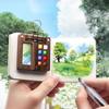 Mini Pocket Artist Paint Palette Portable Watercolor Set Travel Wooden Grid Paint Box Gift for Kids Painters Artists Students
