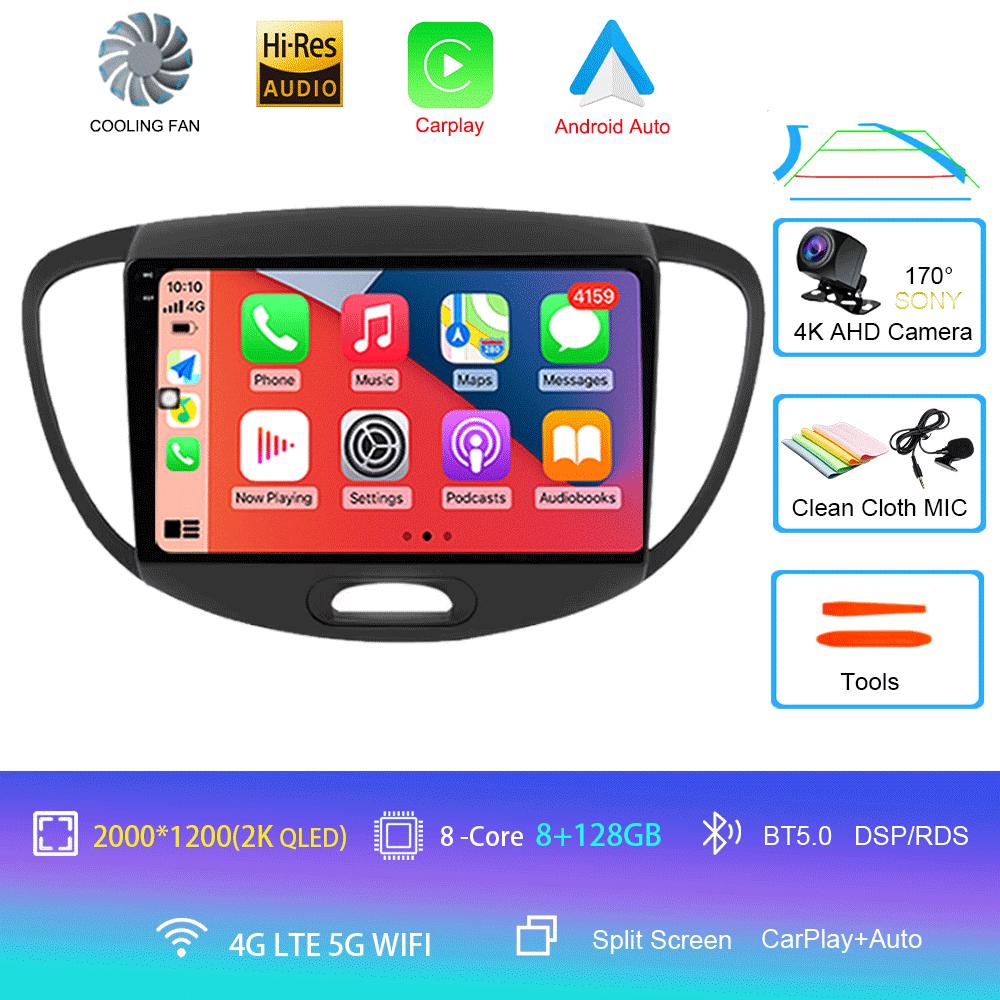 Для Hyundai Grand i10 2008-2012 2 din Android Auto Радио Carplay Автомобильный мультимедийный плеер GPS автомагнитола Bluetooth Android 14 Авто