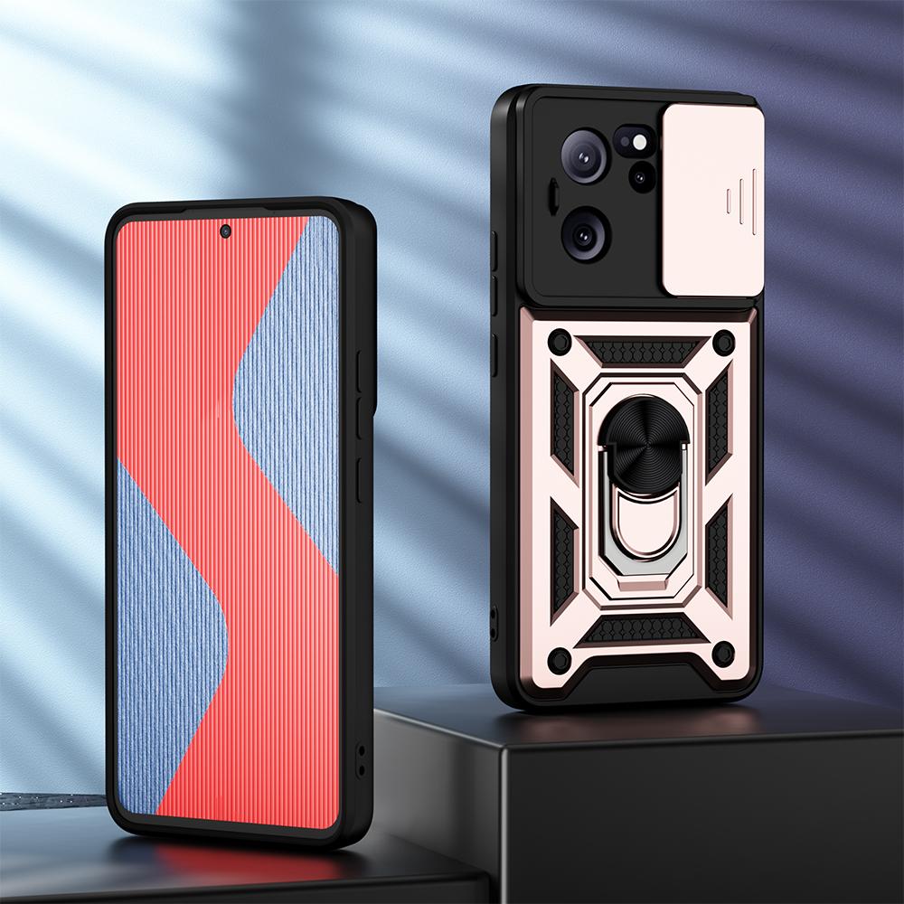 KEYSION Противоударный чехол для Xiaomi 13T 13T Pro 5G, защитное кольцо для объектива камеры, подставка, задняя крышка для телефона Redmi K60 Ultra