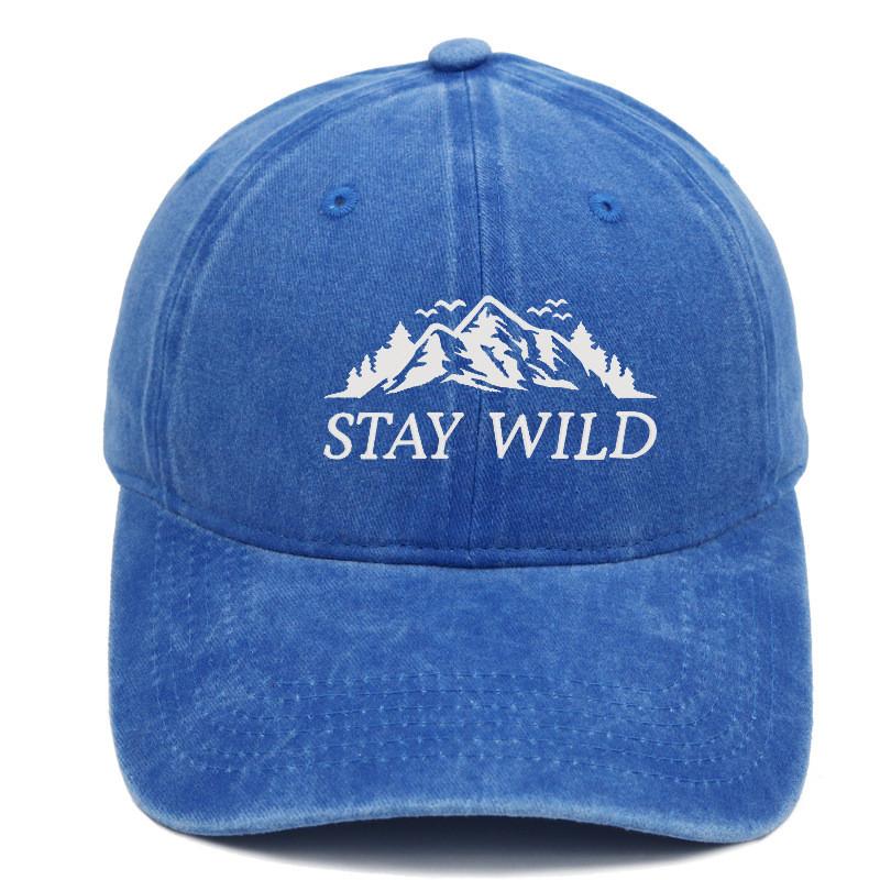 Вышитая бейсболка Stay Wild Mountain с мягким верхом для защиты от солнца на улице