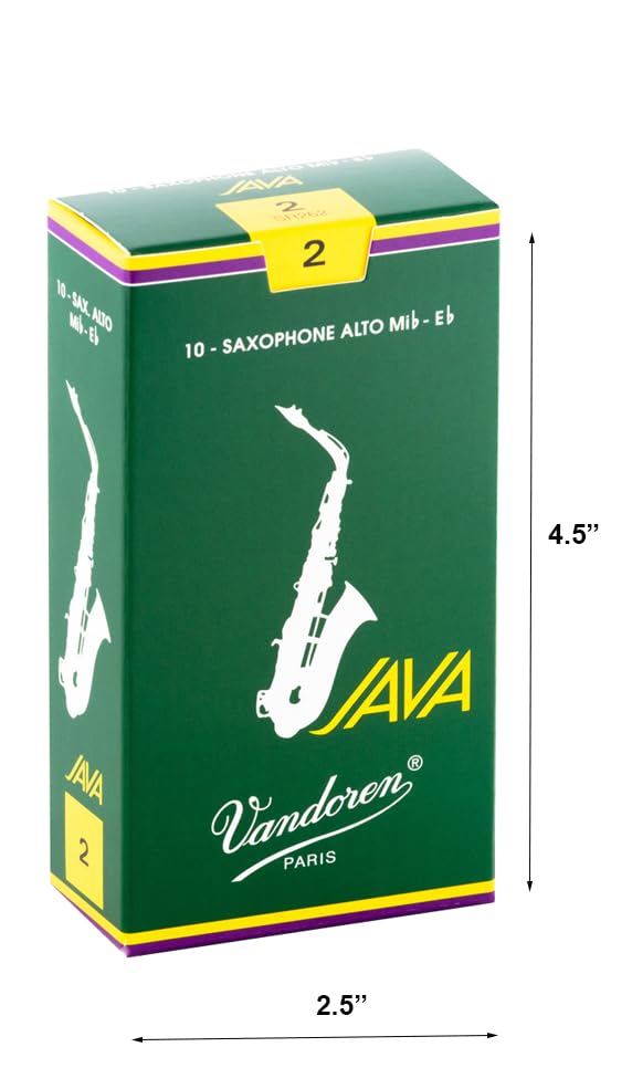 Vandoren Alto Saxophone Reed JAVA 2 Hardness (10 Pieces)