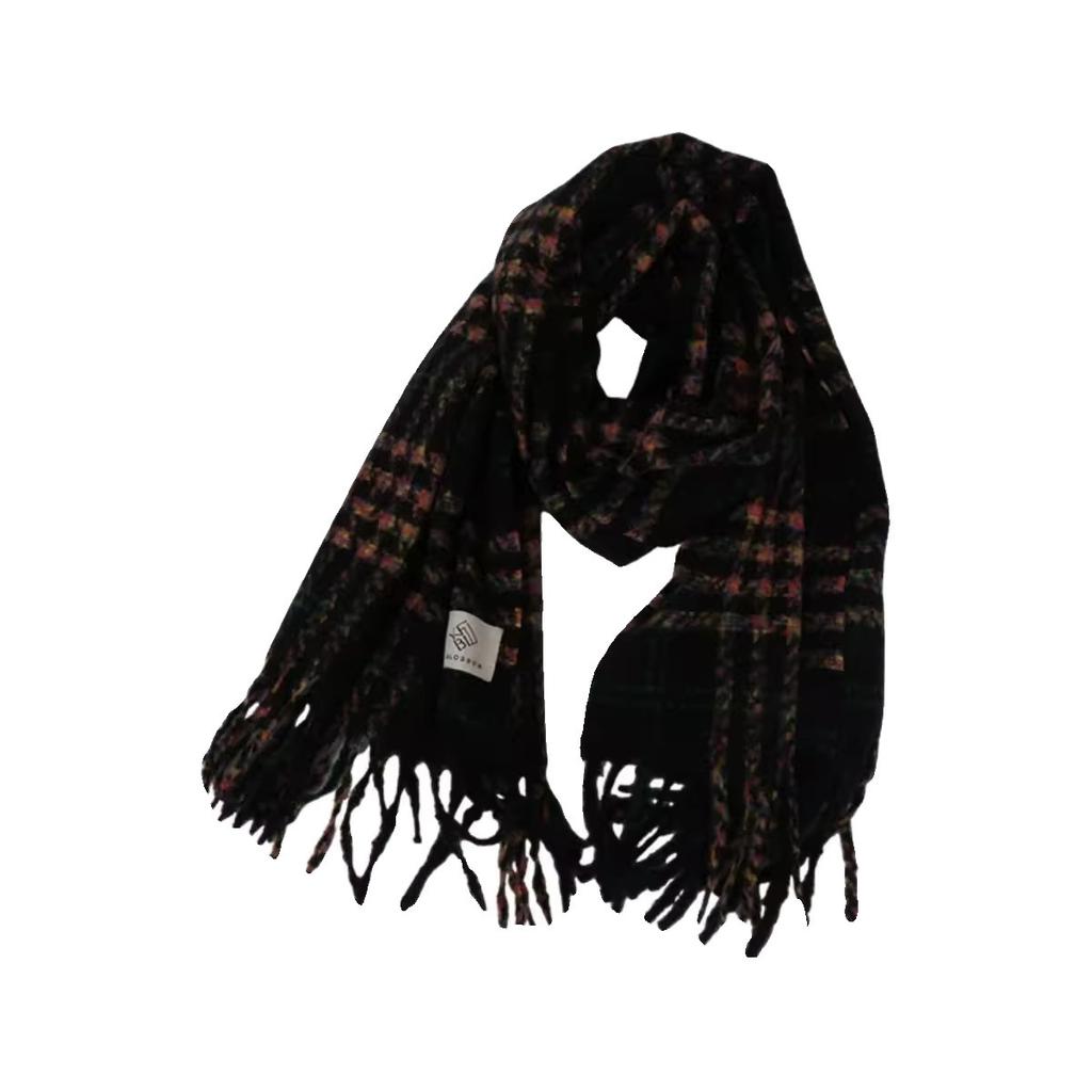 New Korean Style Imitation Cashmere Scarf for Women Winter High End Small Fresh Plaid Thickened Warm Shawl Scarf