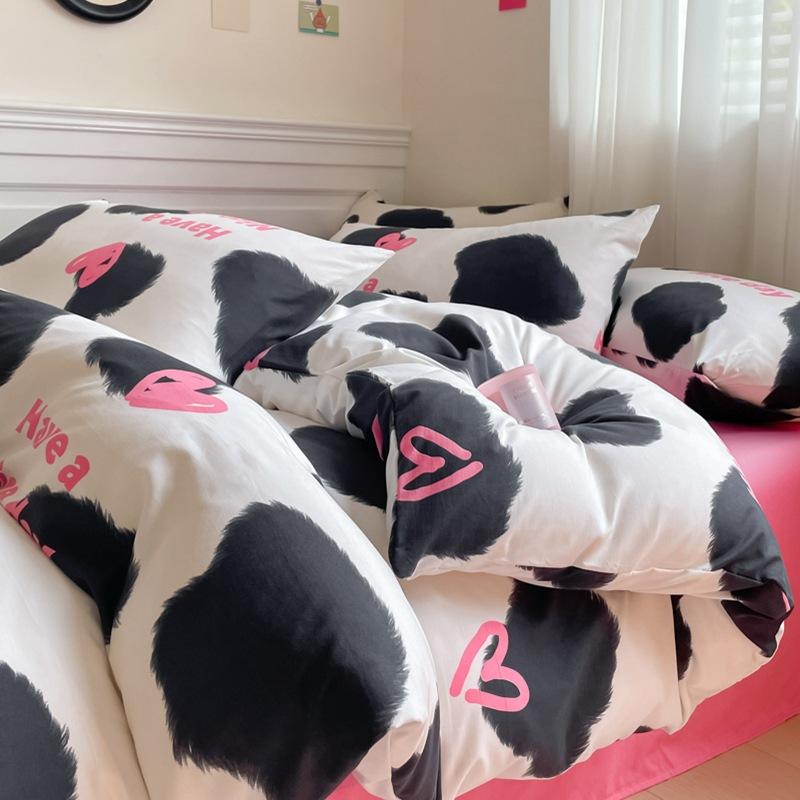 Маленький комплект из четырех предметов из свежевыстиранного хлопка, постельное белье, пододеяльник, комплект из трех предметов для односпальной кровати в общежитии