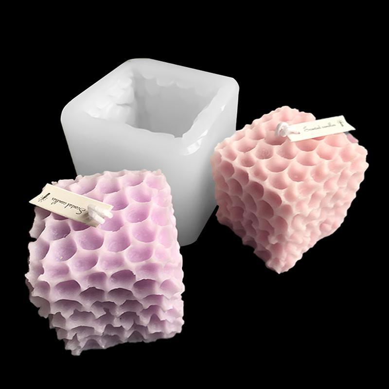 Geometry Honeycomb Candle Silicone Mold Square Beehive Soap Resin Plaster Mould Flower Cylinder Making Home Decor Gift