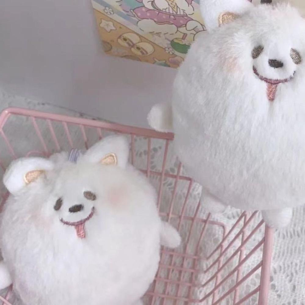 Animal Samoyed Plush Keyring Put Tongue Samoyed Doll Plush Keychain Kid Girl Boy