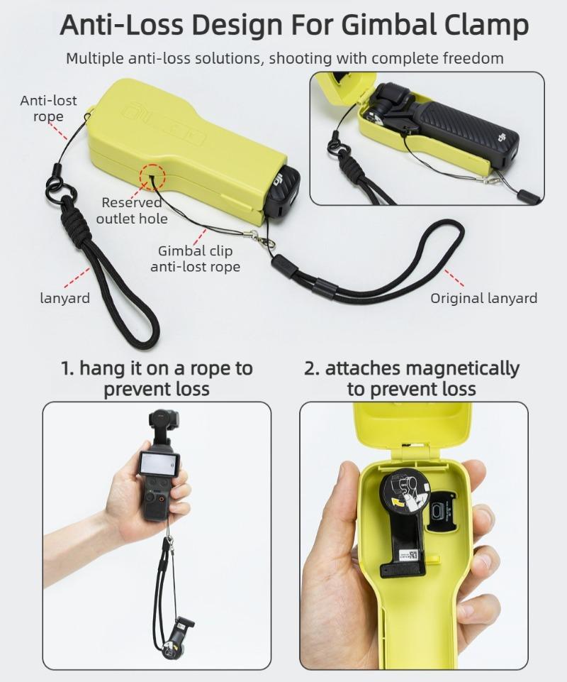 Для DJI OSMO Pocket 4 Пластиковый защитный чехол-крышка со складывающейся конструкцией, с 4 слотами для хранения фильтров и ремешком, для DJI Pocket 3