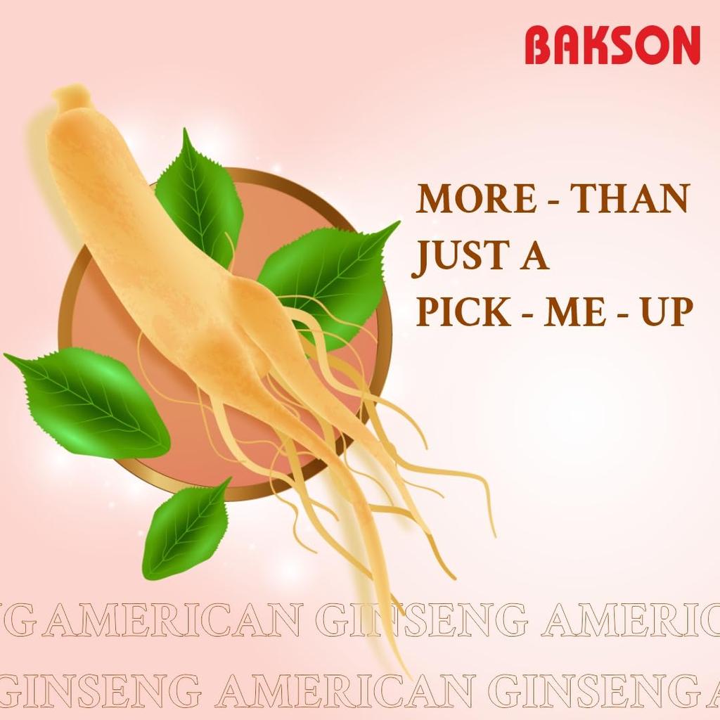 Bakson's Ginseng Plus Capsules For Energy Focus Memory Support Stress Relief 30 Count Daily Wellness Supplement