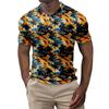 Men's Summer Hawaii Printed Golf Shirt Botton Short Sleeve Top Men's Casual Fashion Shirt