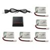 5PCS 3.7V 300mAh 25C Lithium Battery With 5 In 1 Charger FPV Drone Spare Parts for Syma S39 X11 X11C