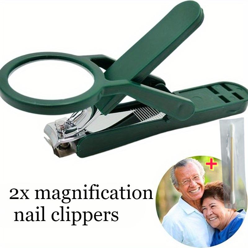Magnifying Nail Clippers for Seniors with Cleaning Rod, 1pc, Suitable for Both Toenails And Fingernails