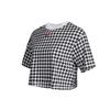Sportswear Icon Clash Houndstooth Cropped Short Sleeve T-Shirt Women Tops Black DD5034-100