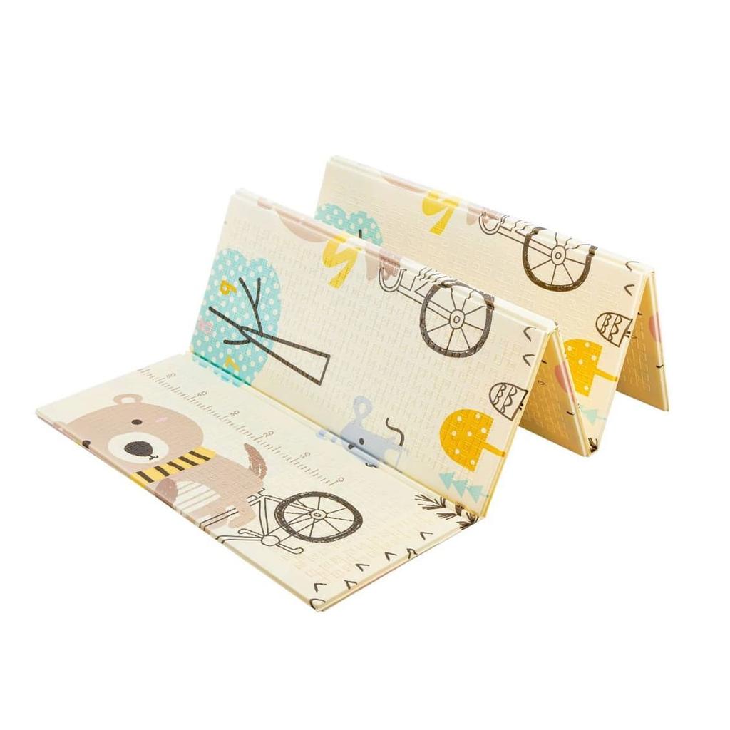 Складной коврик из пены 10 мм "Мишка на велосипеде" 200 х 180 см