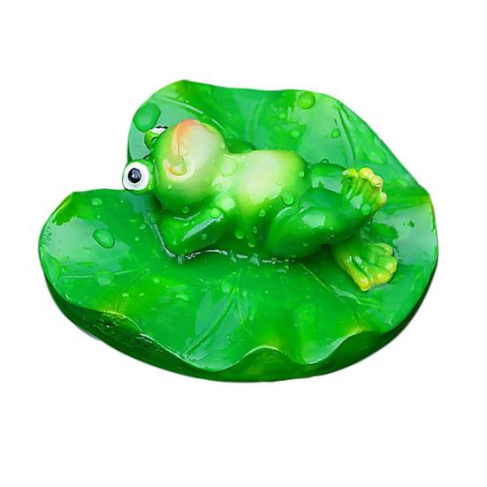 Плавающая лягушка статуя смолы мультфильм расслабляющая лягушка украшение пруд плавающая лягушка фигурка для аквариума сад бассейн водный элемент декор