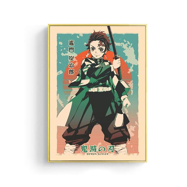 Японское аниме «Убийца демонов», художественные постеры, принты Kamado Tanjirou Nezuko, винтажная настенная живопись на холсте, картина для домашнего декора, Cuadros