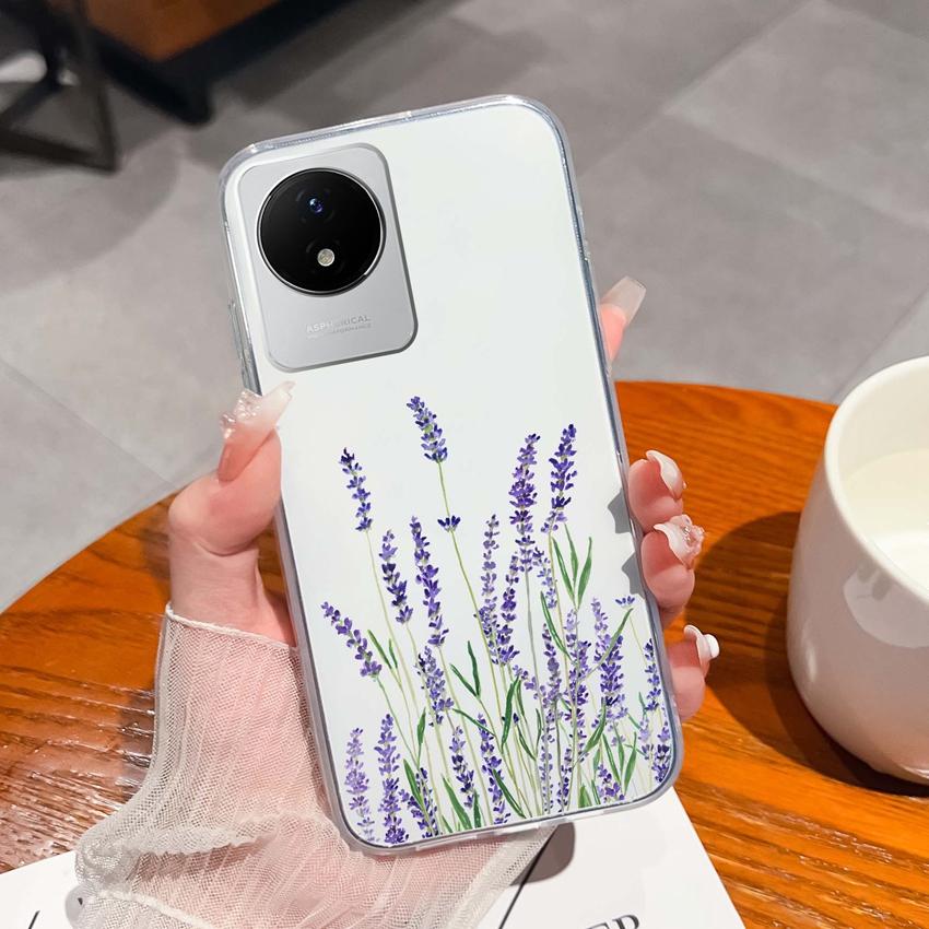 Для Vivo Y02 Y02A Y02S Y10 Y11 Y12 Y12a Y15 Y15a Y16 Y17 Y19 Прозрачные ТПУ Чехлы с Рисунком Морского Кита Ударопрочные Задние Крышки Для Vivo Силиконовый Корпус Телефона