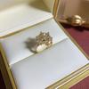 Fashion Luxury Crystal Rotatable Snowflake Rings for Women Anti Stress Anxiety Zircon Adjustable Ring Christmas Jewelry Gifts