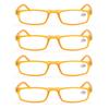 4 Paires Reading Glasses For Men Women Narrow Square Frame Readers Eyeglasses Spring Hinge With Diopter