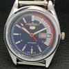 ВОССТАНОВЛЕННЫЕ ВИНТАЖНЫЕ МУЖСКИЕ ЧАСЫ SEIKO 5 AUTOMATIC JAPAN D/D BLUE 528-a277002-7