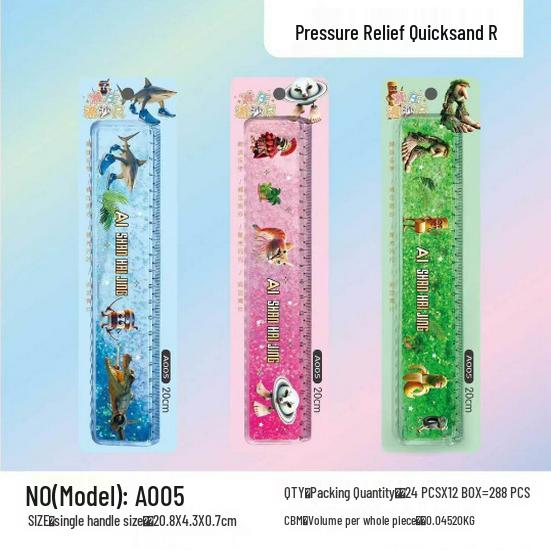 Super Mario Glitter Ruler - Cute 20cm Student Stationery