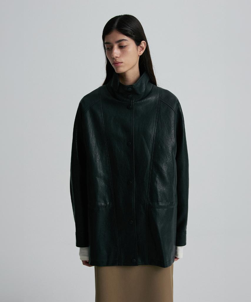 RE RHEE String-Belted Leather Jacket