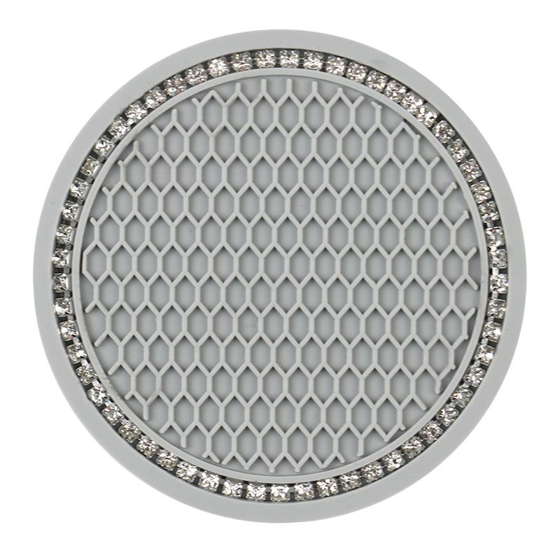 Car Water Cup Pad Holders Non-slip Diamond Rhinestone Rubber Mat for Bottle Holder Coaster Auto Interior Anti-skid Cup Holders