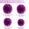 1 шт. Набор 7,8-дюймовых фиолетовых бумажных подвесных цветов для вечеринки по случаю дня рождения, бумажные шары с помпонами, цветочные шары, бумажные помпоны