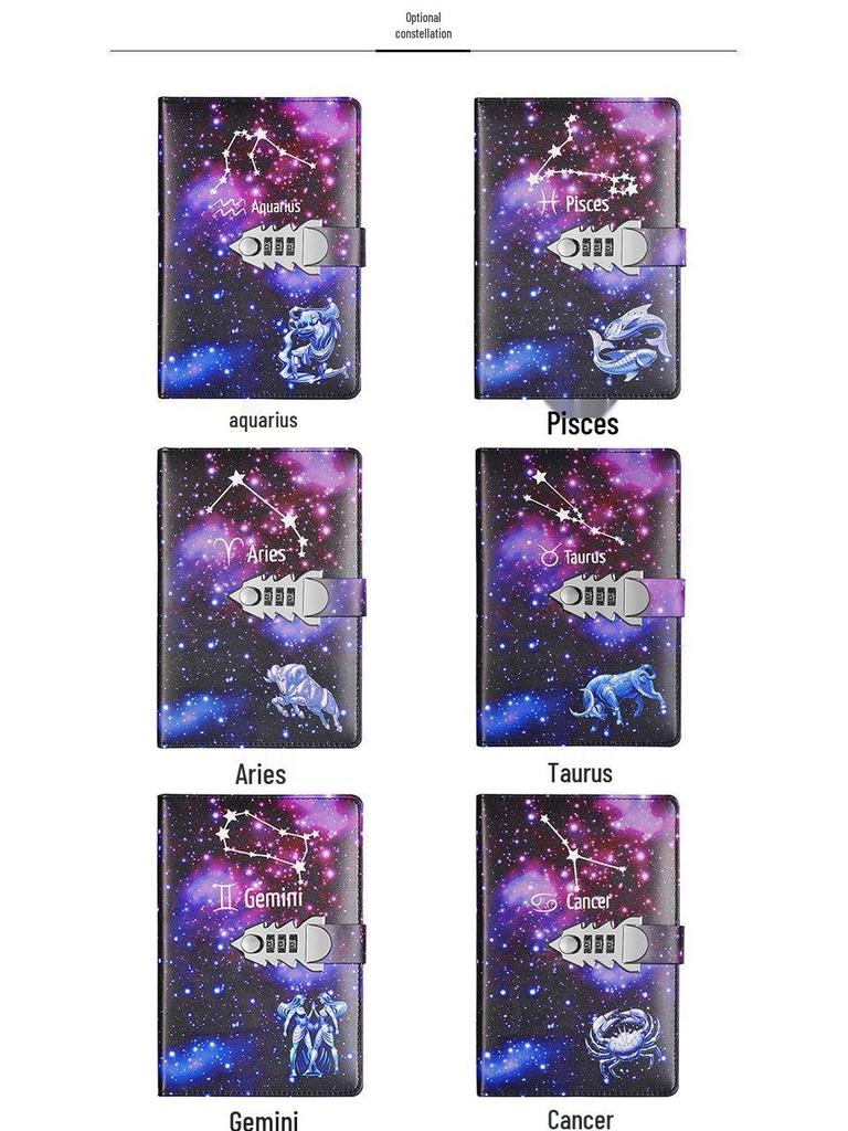 Минималистичный блокнот для паролей «Двенадцать созвездий» - Многофункциональный подарок для бизнеса и офиса