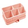 Toothbrush Holder with Soap Tray Bathroom Organizer with Drainage Holes Removable Design for Toothbrush Toothpaste Cosmetics