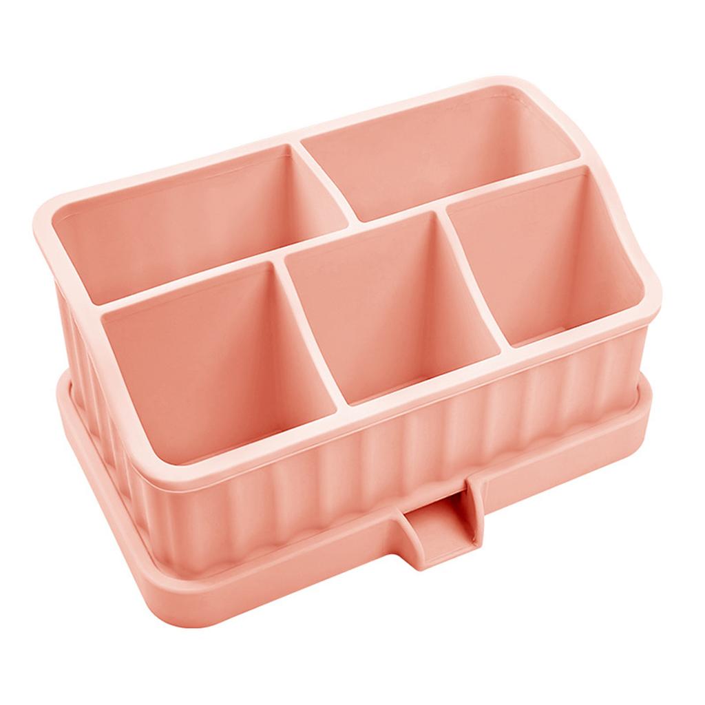Toothbrush Holder with Soap Tray Bathroom Organizer with Drainage Holes Removable Design for Toothbrush Toothpaste Cosmetics