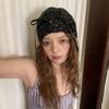 Vintage Beanie Hat Bowknot Woven Cap Fashion Sequin Knitted Hat  Autumn