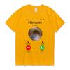Dank Meme Hamster Staring Front Camera Hampter Calling T Shirt for Men Women Cute Oversized Graphics T-shirt 100% Cotton Tees