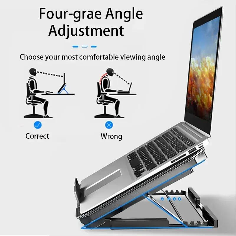 New Laptop Cooler Dual Turbo Lifting Bracket Folding Storage Air-cooled Desktop Computer Cooling High-speed Cooling Base Bracket